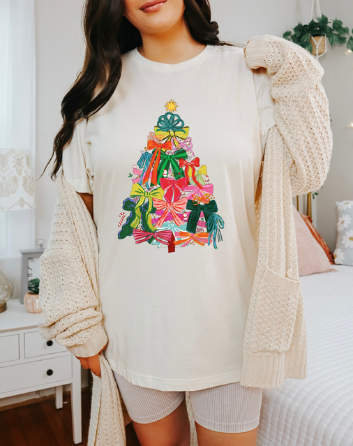 Bow Tree Christmas Tee