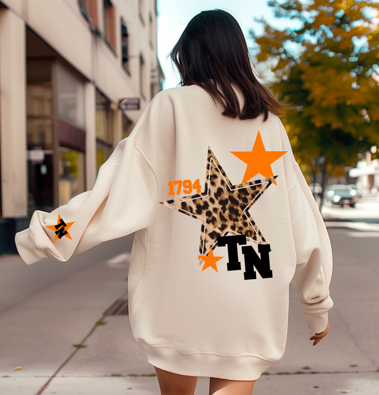 Leopard and Orange Star Hoodie